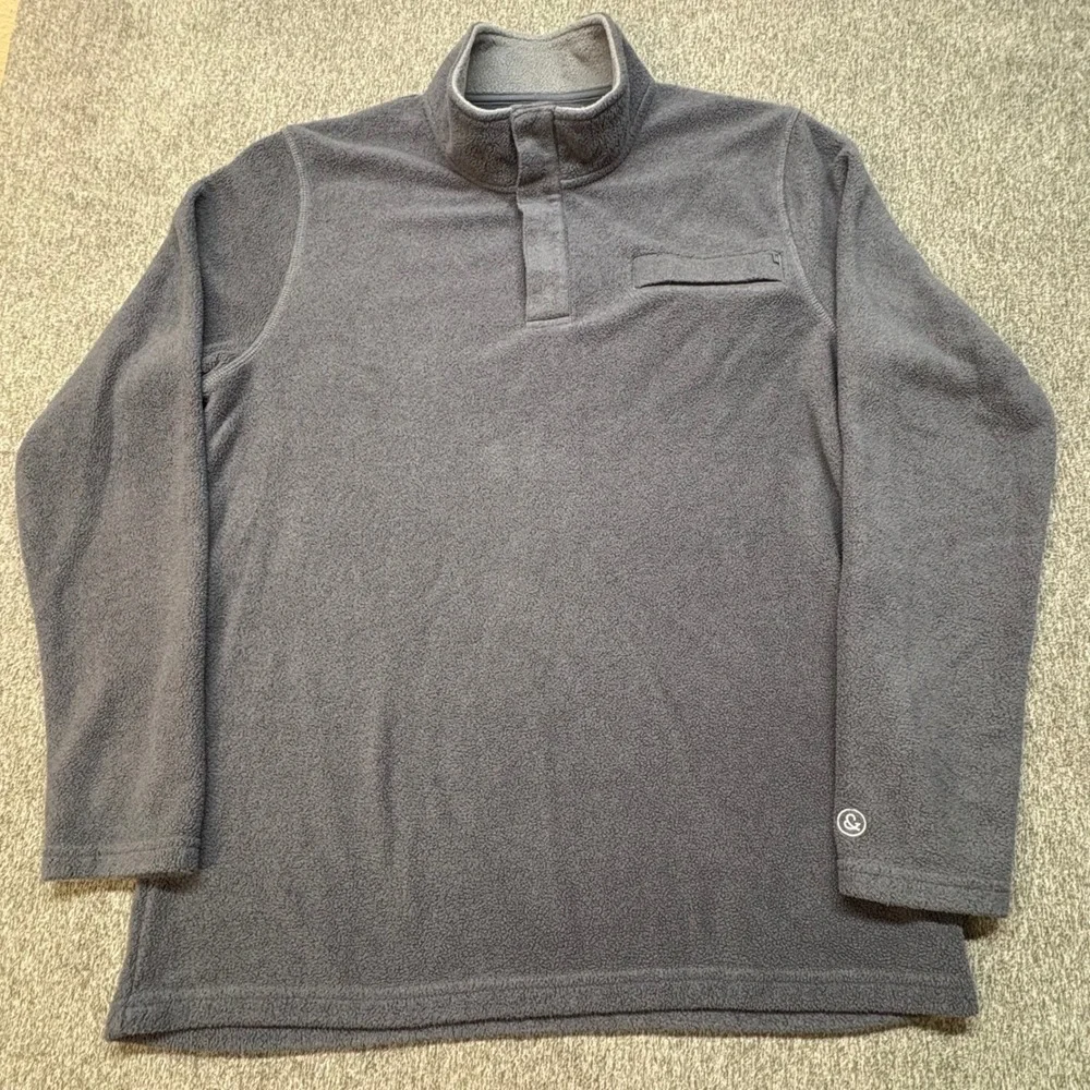 Free Fly Mens Bamboo Fleece‎ Snap Neck Pullover Charcoal Gray XL Performance XL